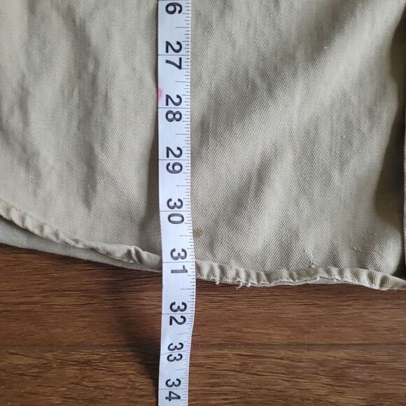 Vintage BB Brand Shirt Mens 20 2XL ? Khaki Twill Button Up Work Pockets USA Flaw - Picture 14 of 16